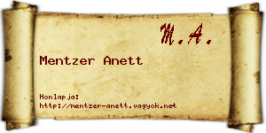 Mentzer Anett névjegykártya